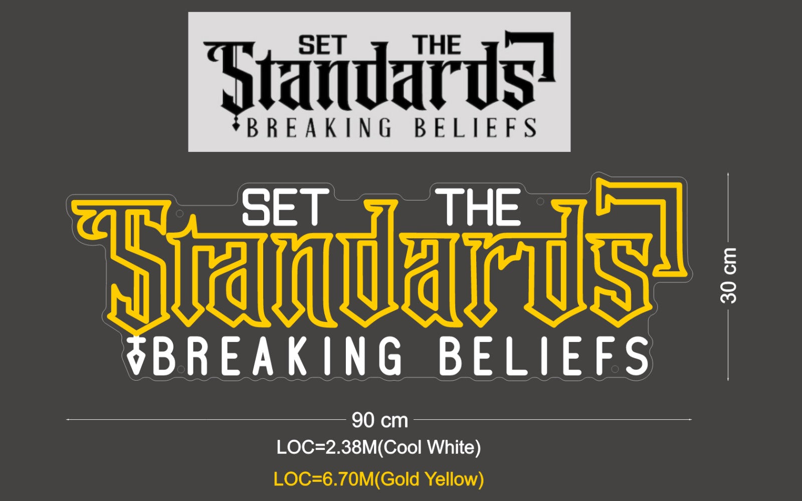 Custom Sign: SET THE Standards