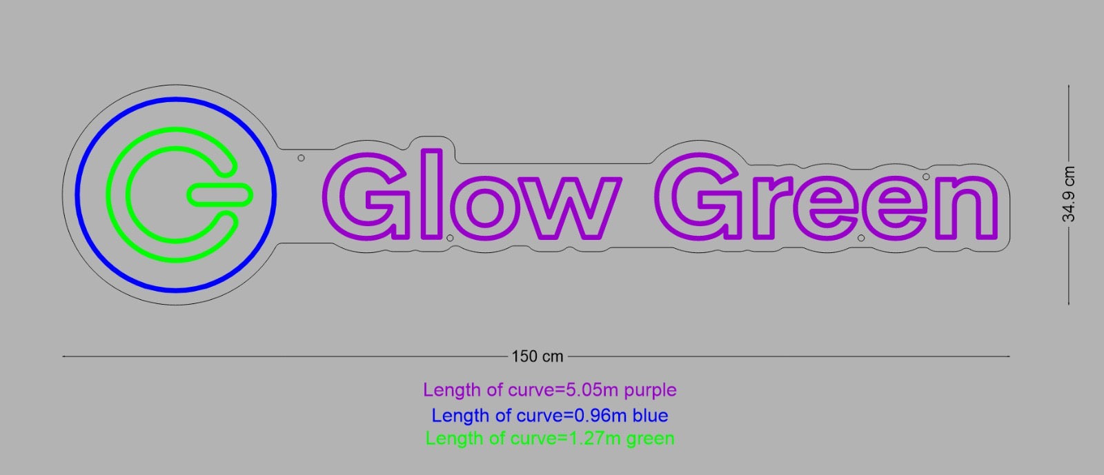 Custom Sign: GLOW GREEN