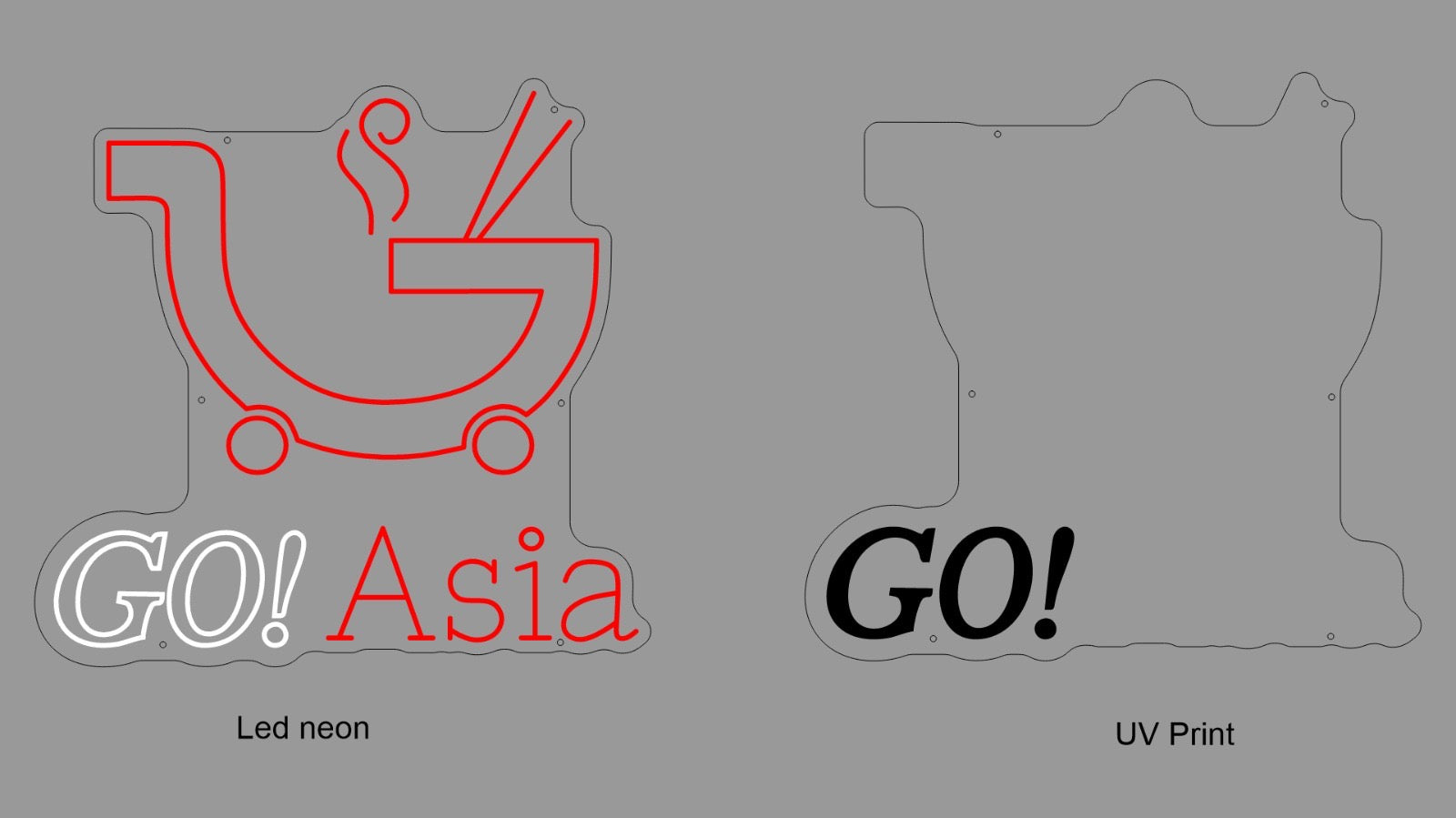 Custom Sign: GO! Asia