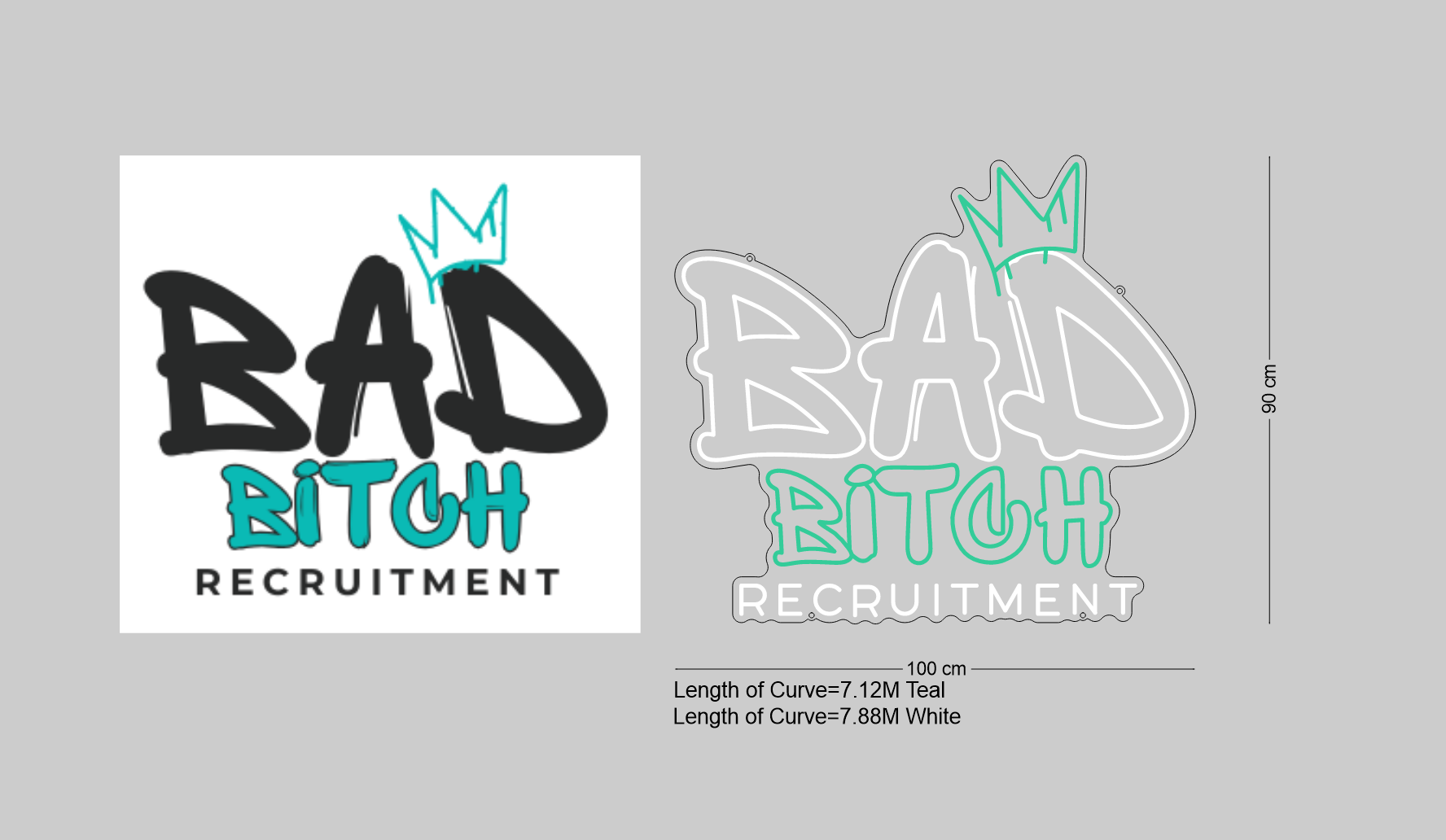Custom Sign: BAD BITCH RECRUITMENT