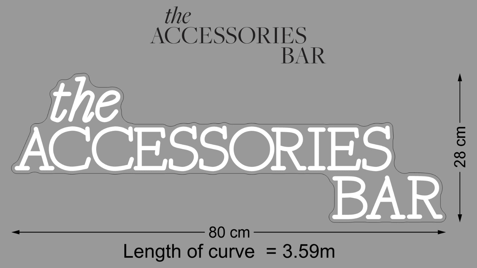 Custom Sign: the ACCESSORIES BAR