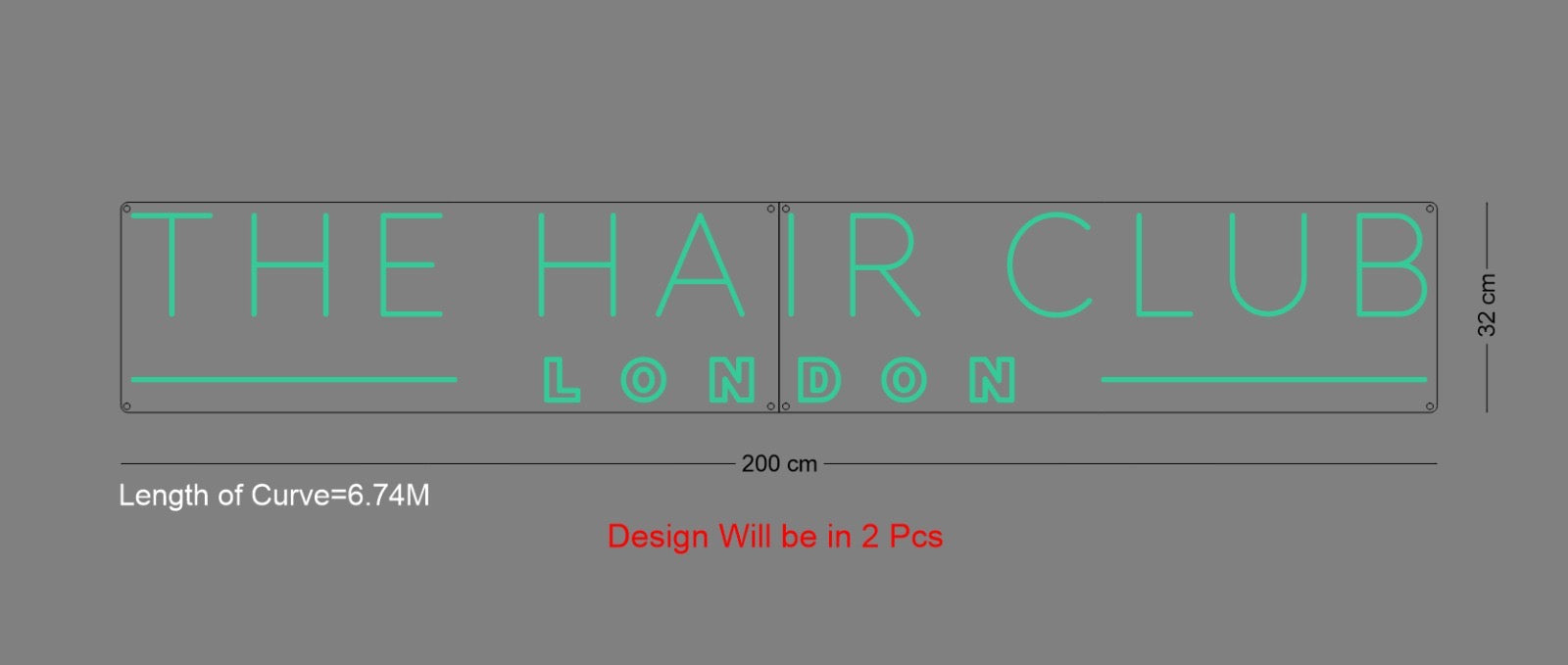 Custom Sign: THE HAIR CLUB LONDON
