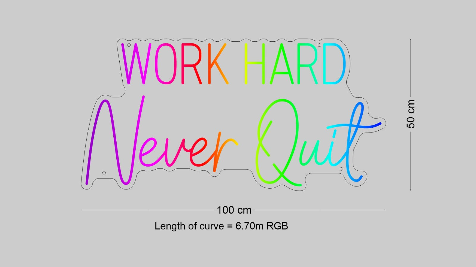 Custom Signs: WORK HARD NEVER QUIT