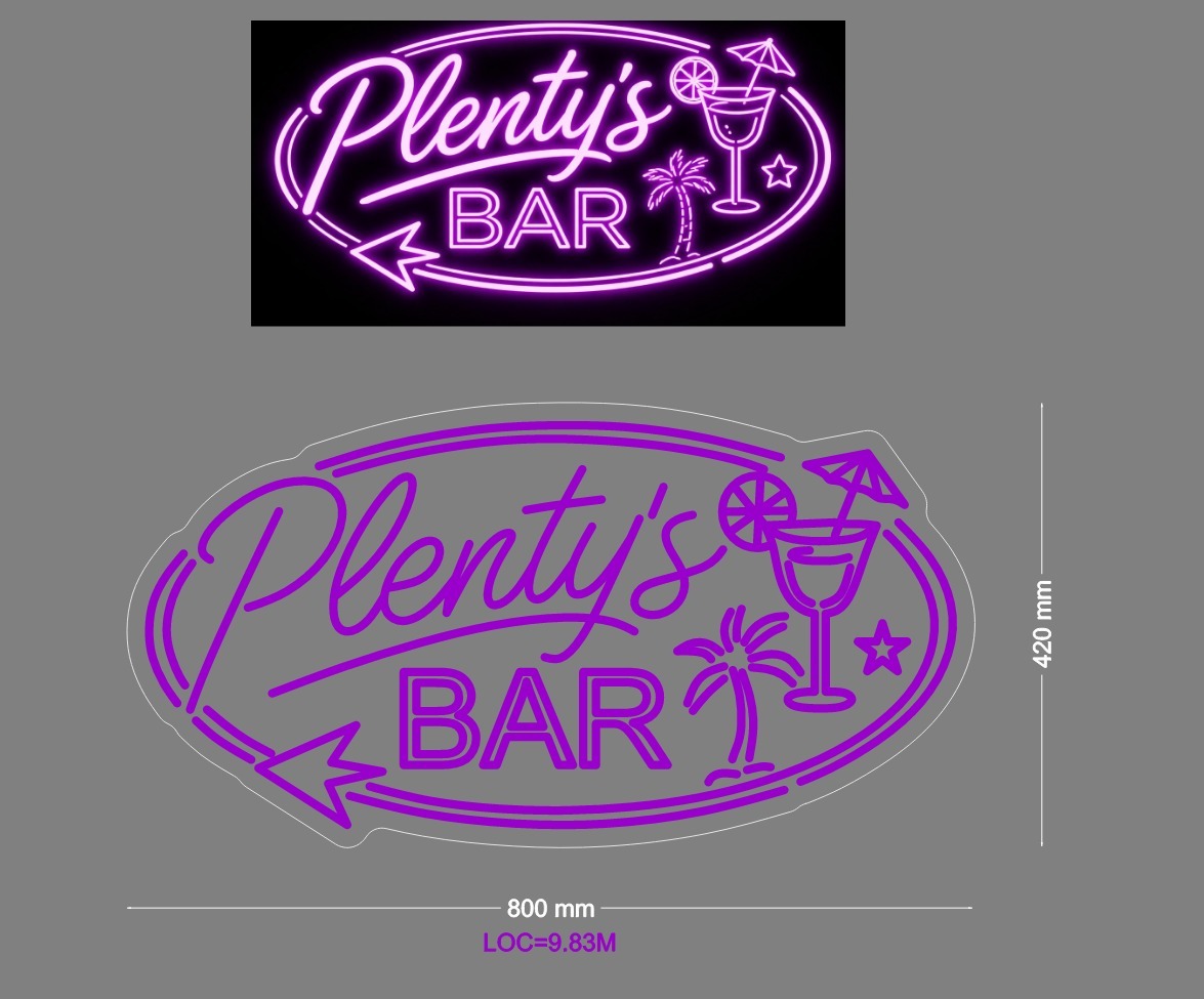 Custom Sign: Plenty’s BAR