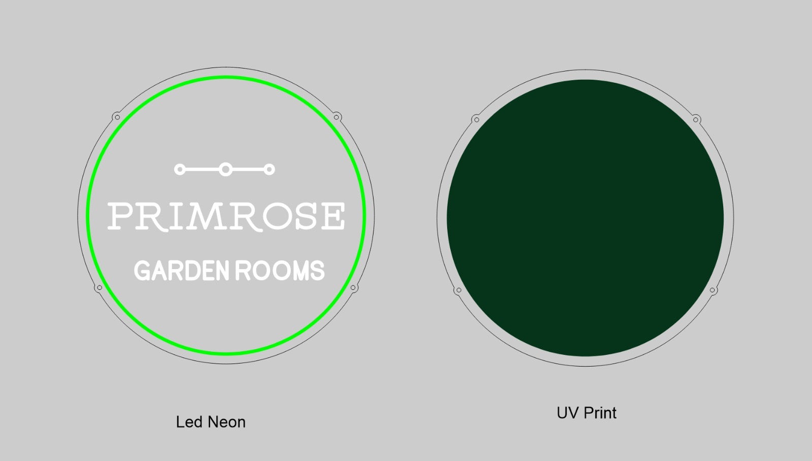 Custom Sign: PRIMROSE GARDEN ROOMS