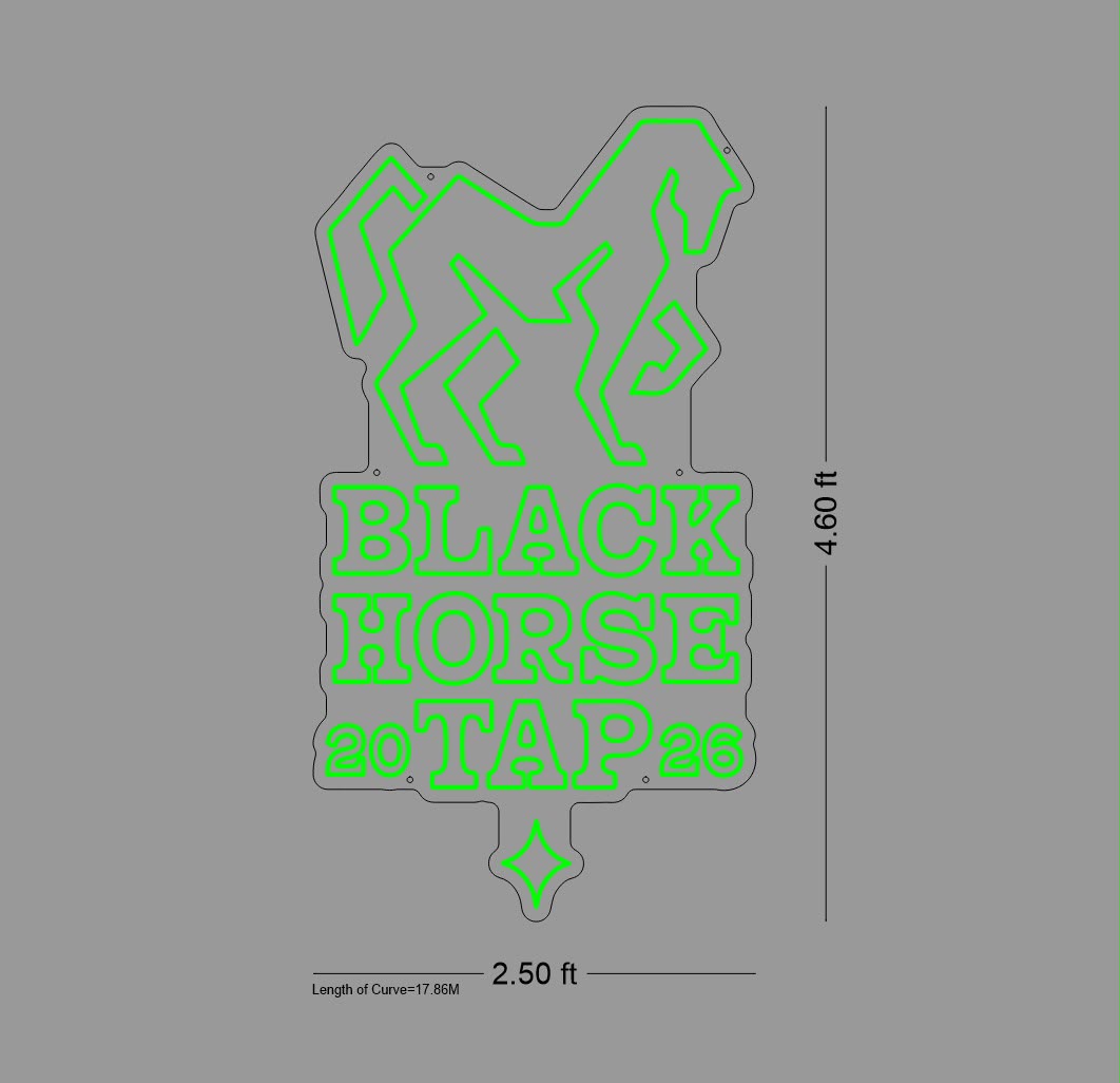 Custom Neon Sign Black Horse Tap
