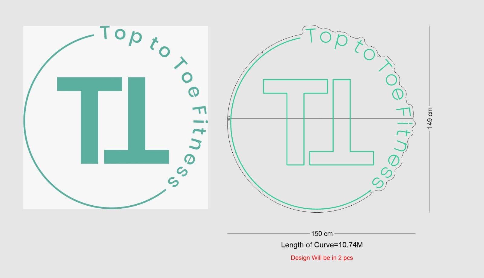 Custom Sign: Top to Toe Fitness