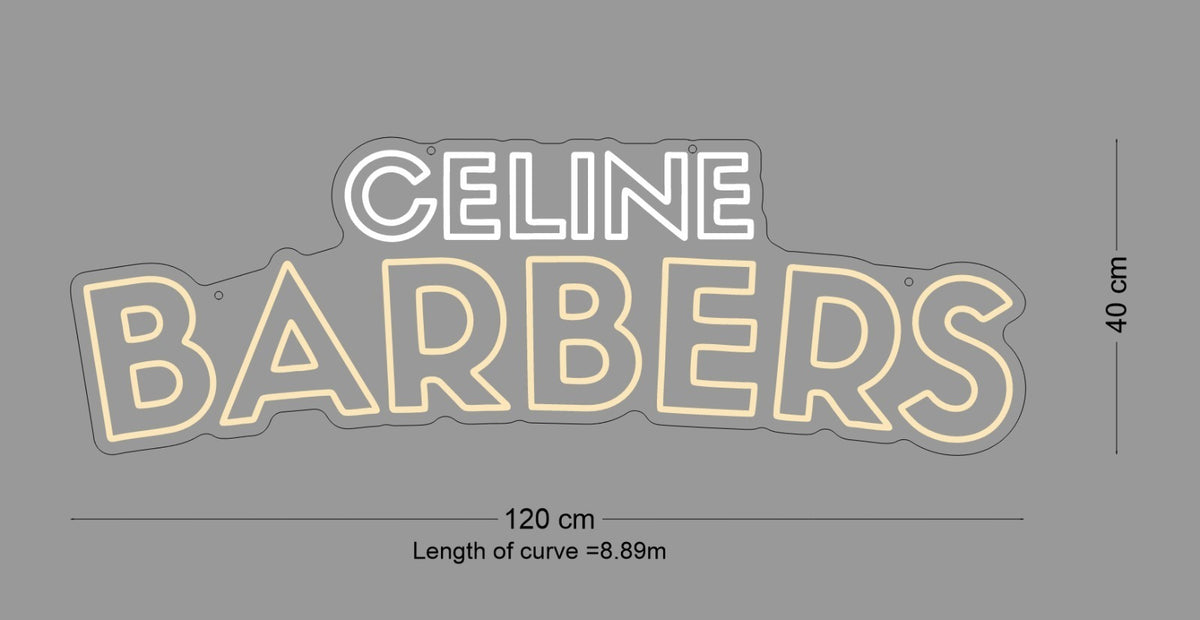 Custom Neon Sign Celine Barbers