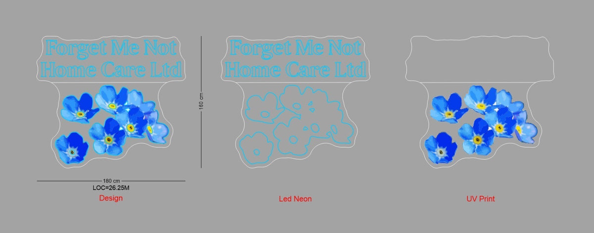 Custom Sign: Forget Me Not Home Care Ltd