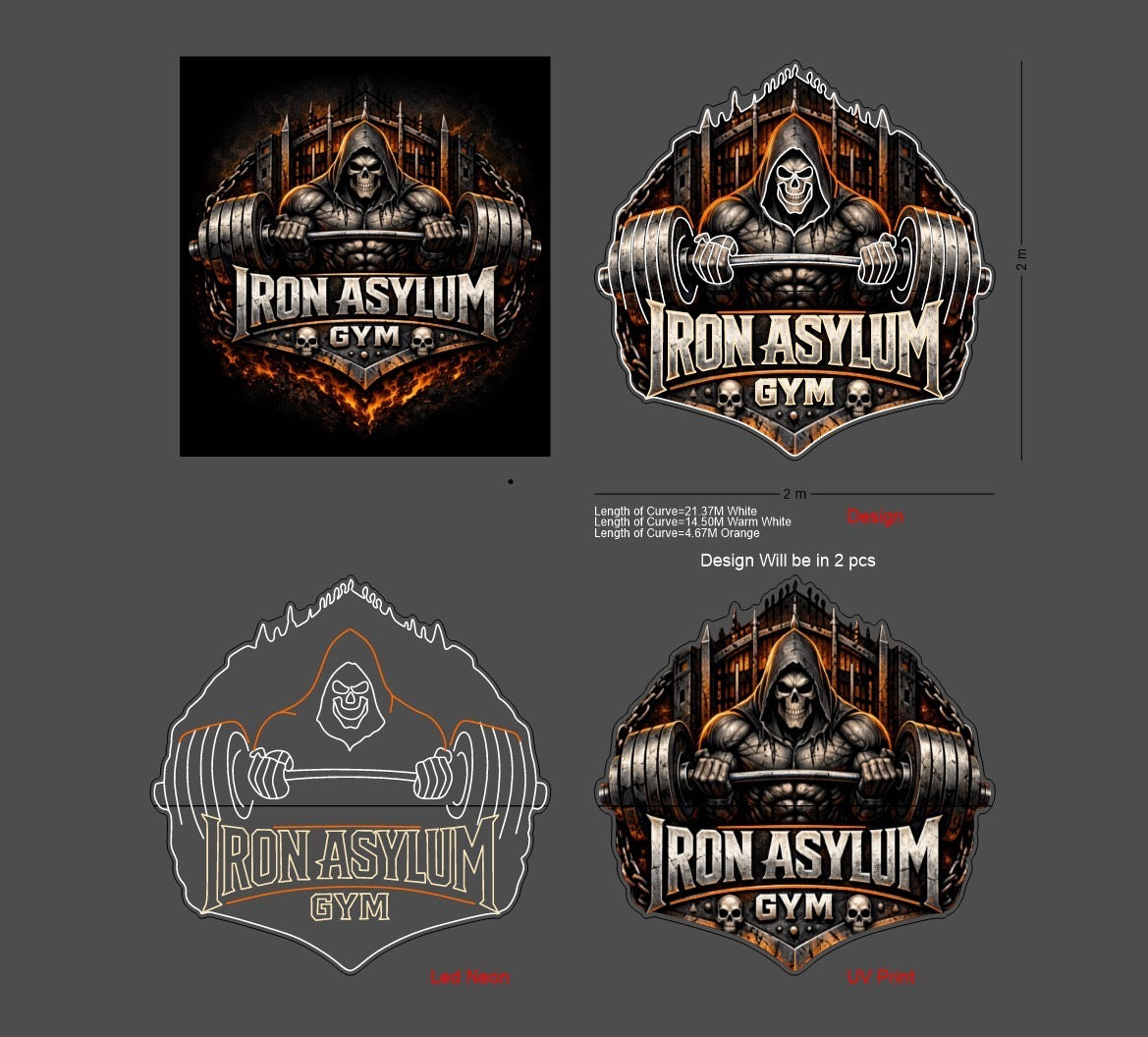 Custom Sign: IRON ASYLUM GYM