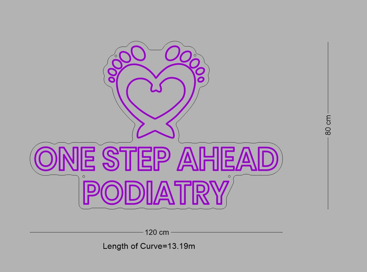Custom Neon Sign For One Step Ahead Podiatry