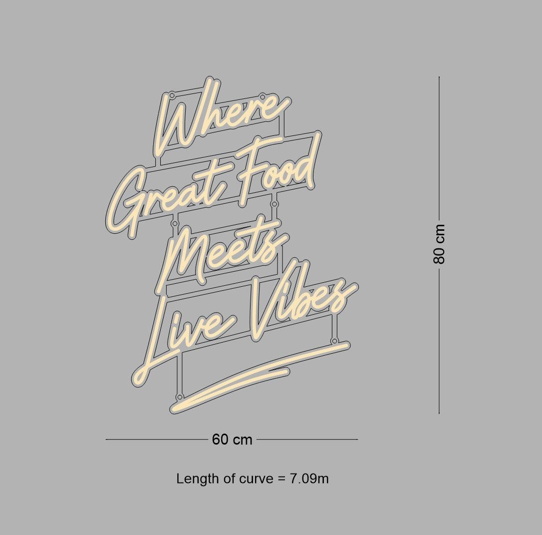 Custom Neon Sign Where Great Food...