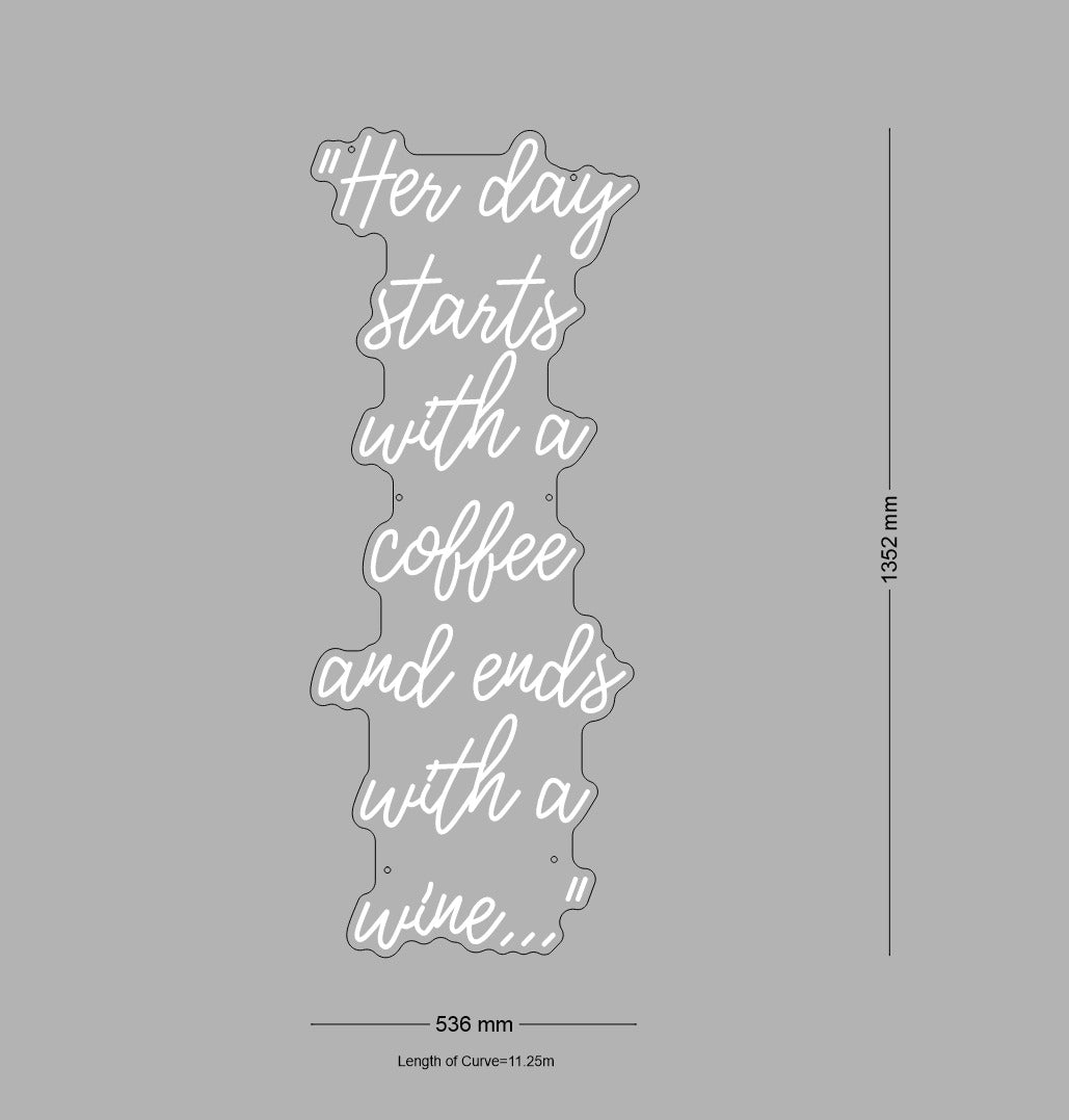 Custom Sign: Her day starts...