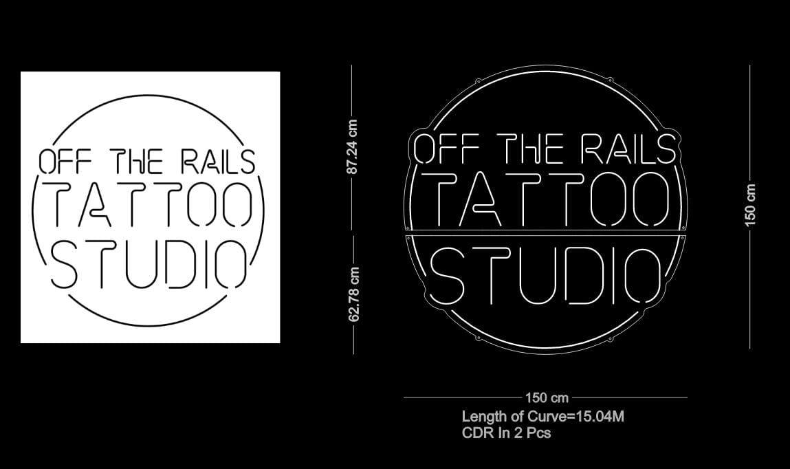 Custom Neon: OFF THE RAILS TATTOO STUDIO (RGB)