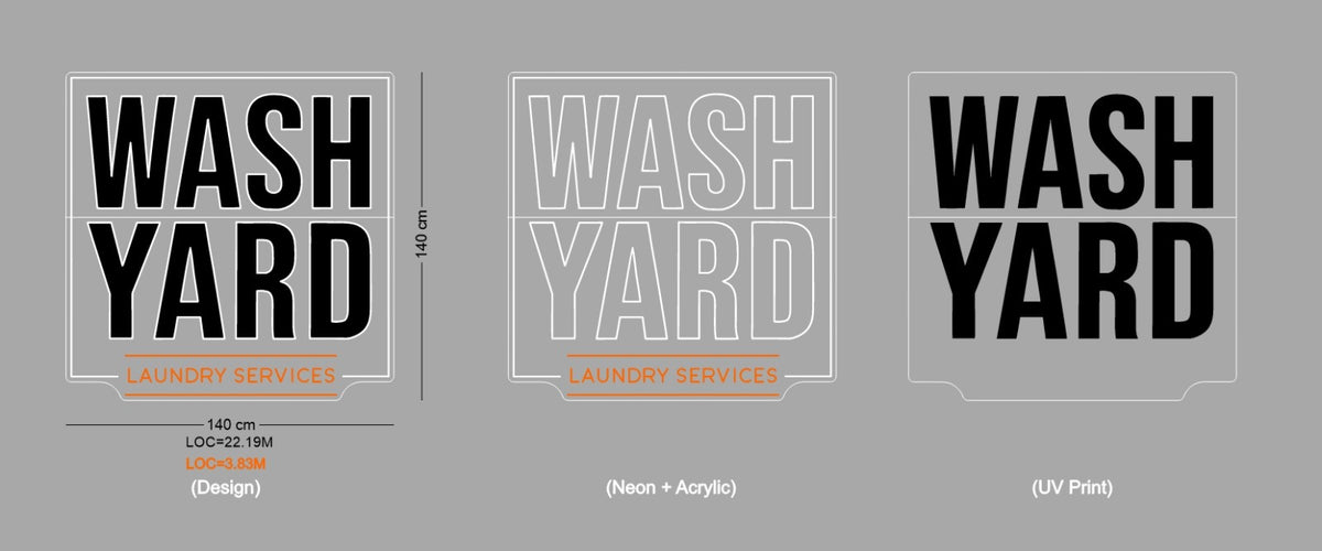 Custom Neon Sign Wash Yard