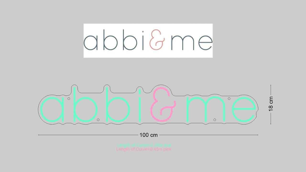 Custom Sign: abbi & me