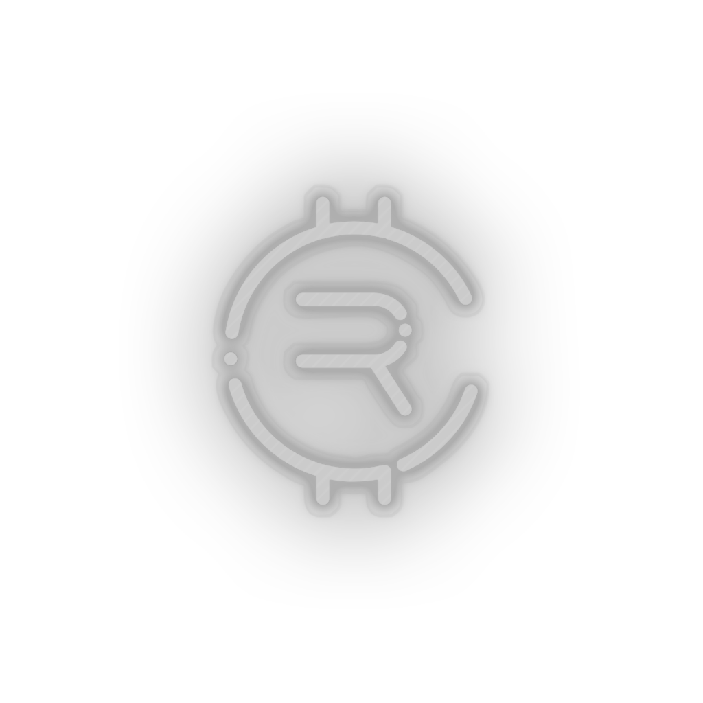 white 255_rubycoin_coin_crypto_crypto_currency led neon factory