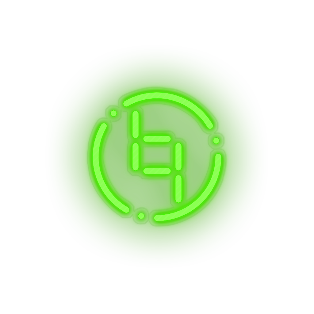 green 263_ybcoin_coin_crypto_crypto_currency led neon factory