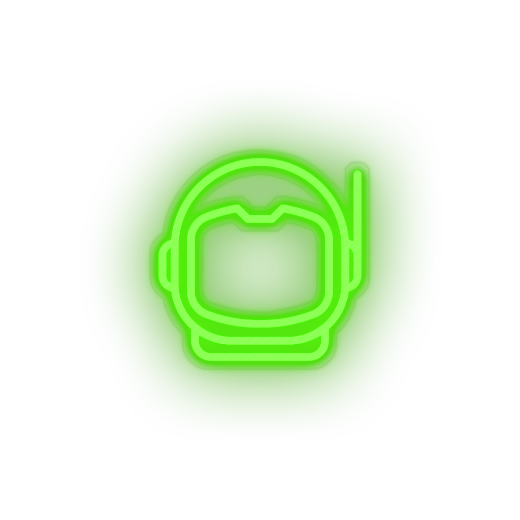 green astronaut led adventure astronaut astronomy cosmonaut helmet outer space space neon factory
