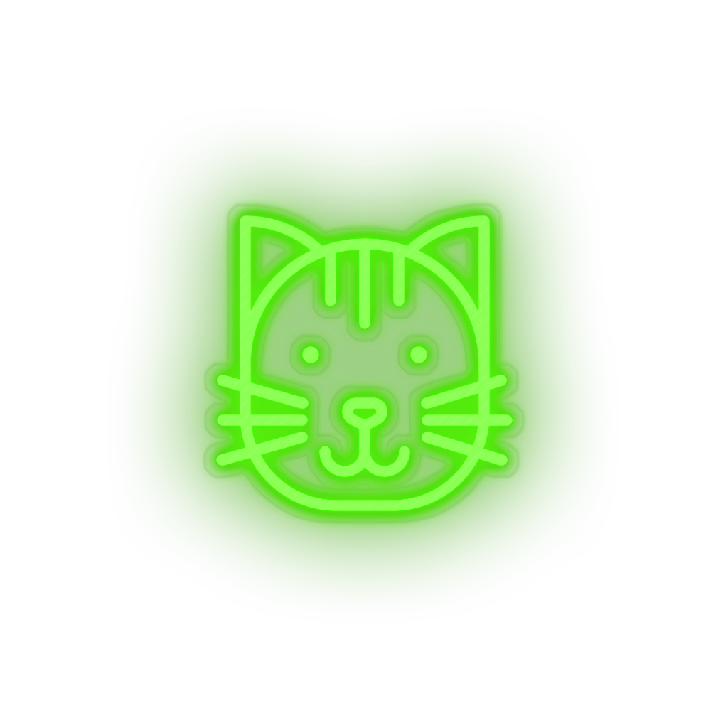 green cat led animal carnivore cartoon cat house pet pet zoo neon factory