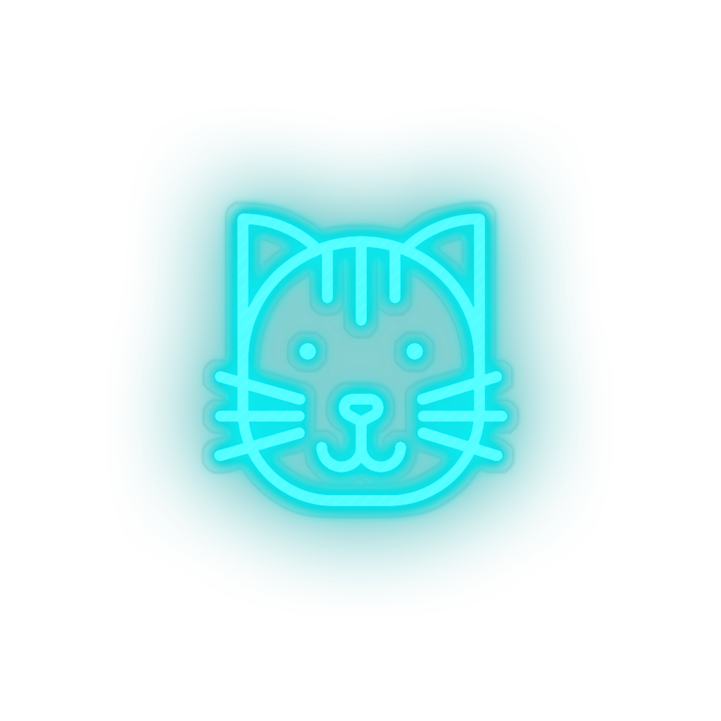 ice_blue cat led animal carnivore cartoon cat house pet pet zoo neon factory