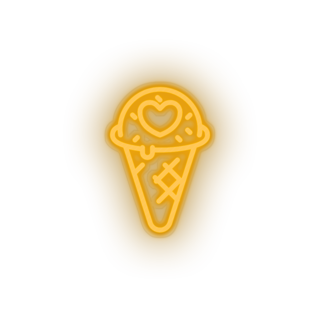 warm_white ice_cream led heart ice cream love relationship romance sweet valentine day neon factory