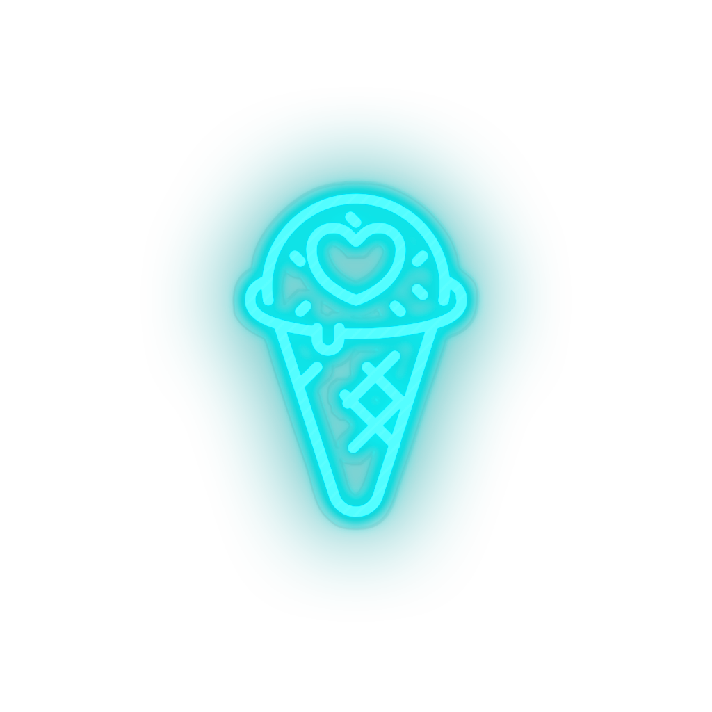 ice_blue ice_cream led heart ice cream love relationship romance sweet valentine day neon factory