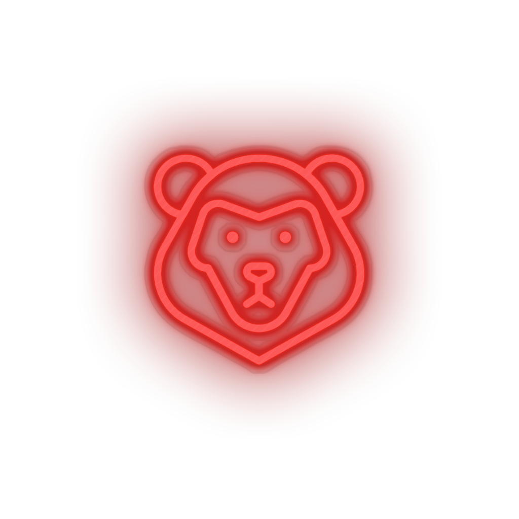 red lion led animal carnivore cartoon fauna leo lion zoo neon factory