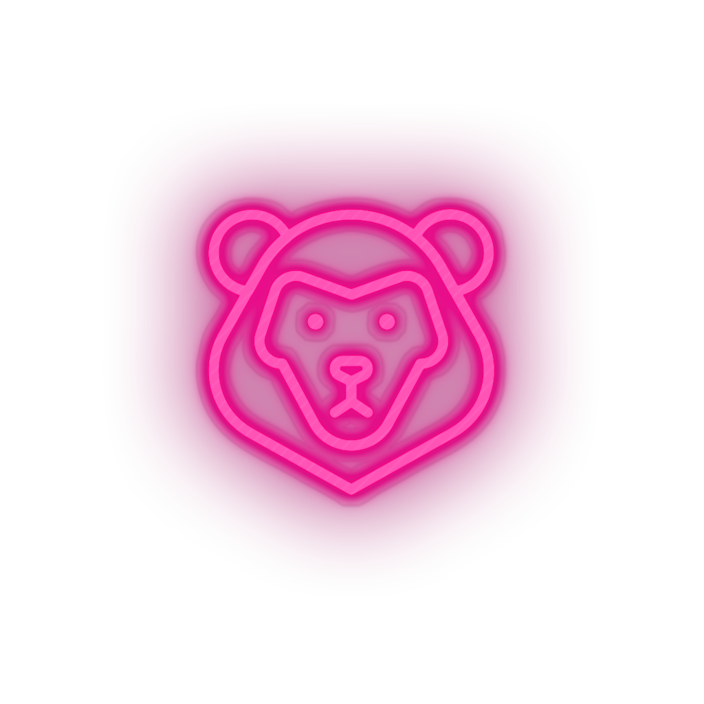 pink lion led animal carnivore cartoon fauna leo lion zoo neon factory