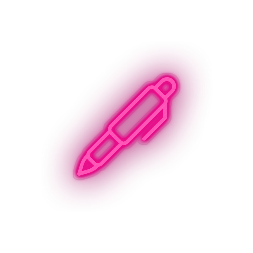 pink pen led back to school edit education pen student study write neon factory