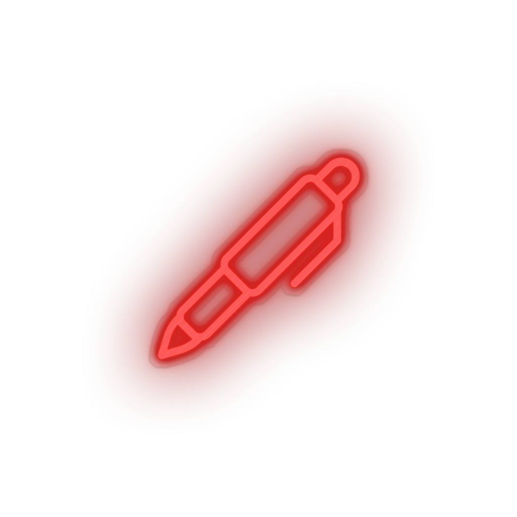 red pen led back to school edit education pen student study write neon factory