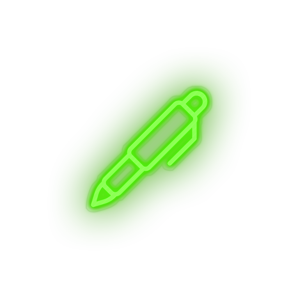 green pen led back to school edit education pen student study write neon factory