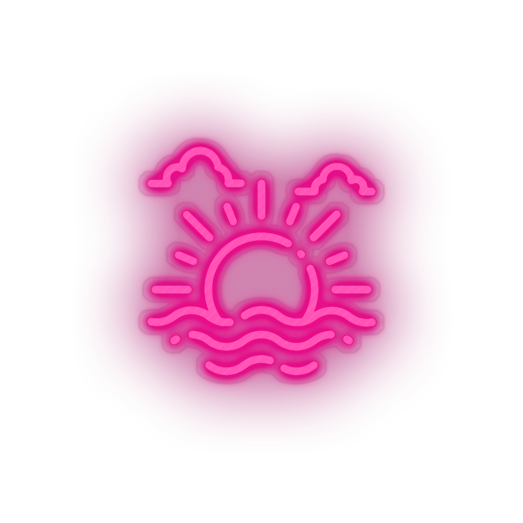 pink sunset_sunrise led beach holiday sea summer sun sunset sunrise vacation neon factory
