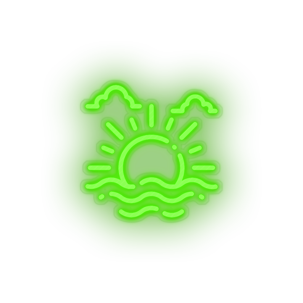 green sunset_sunrise led beach holiday sea summer sun sunset sunrise vacation neon factory