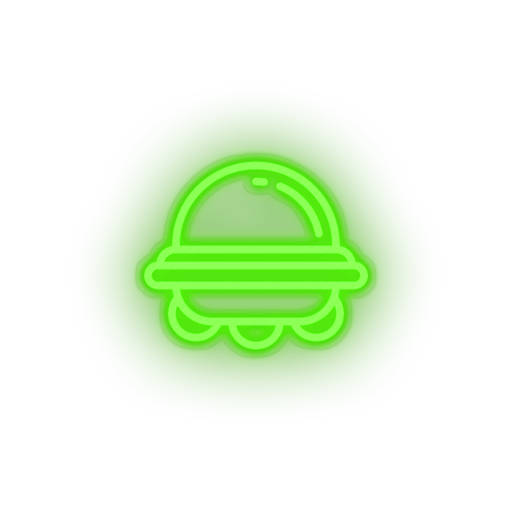 green ufo led adventure alien astronomy outer space space space ship ufo neon factory