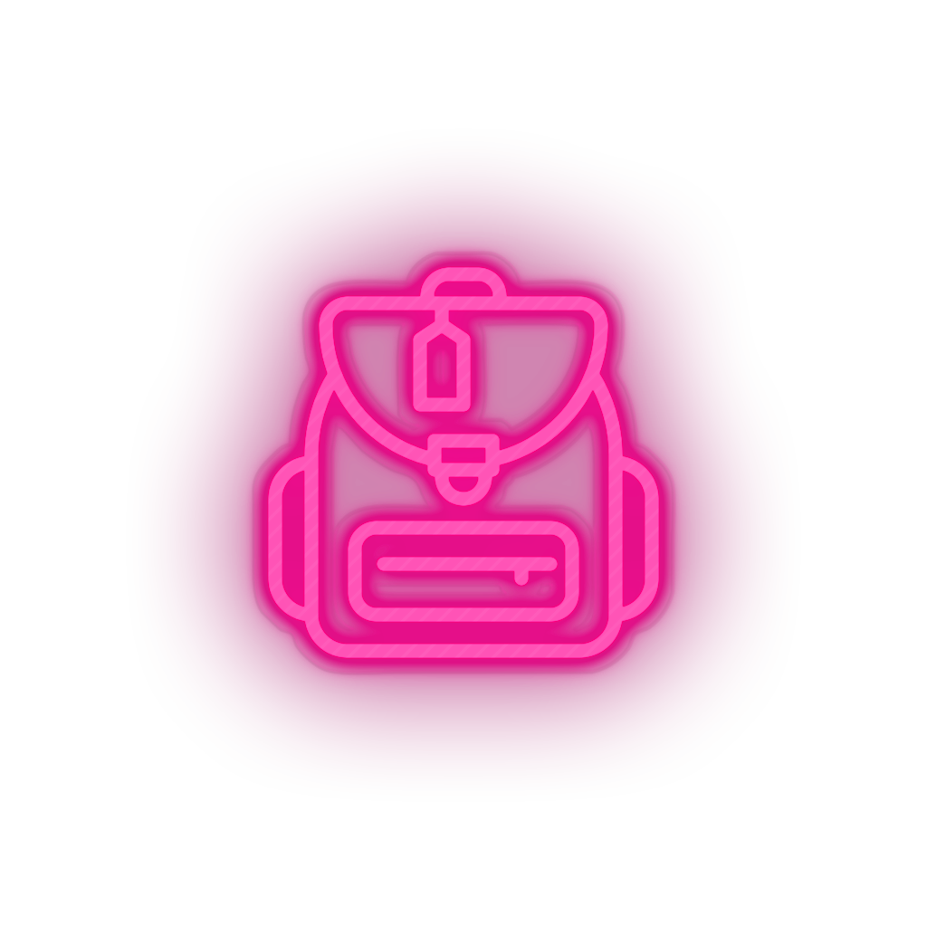pink bags led backpack bags holiday luggage tourism travel vacation neon factory