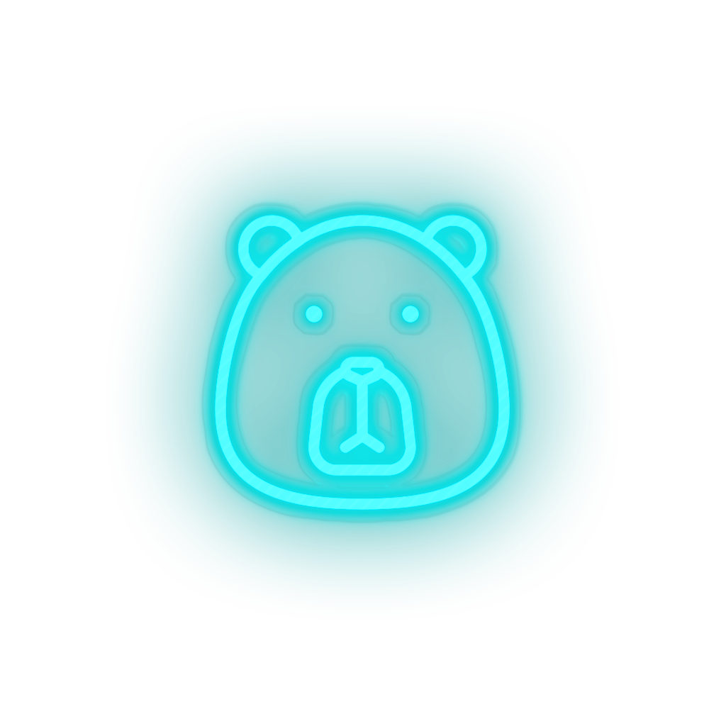 ice_blue bear led animal bear carnivore cartoon fauna head zoo neon factory