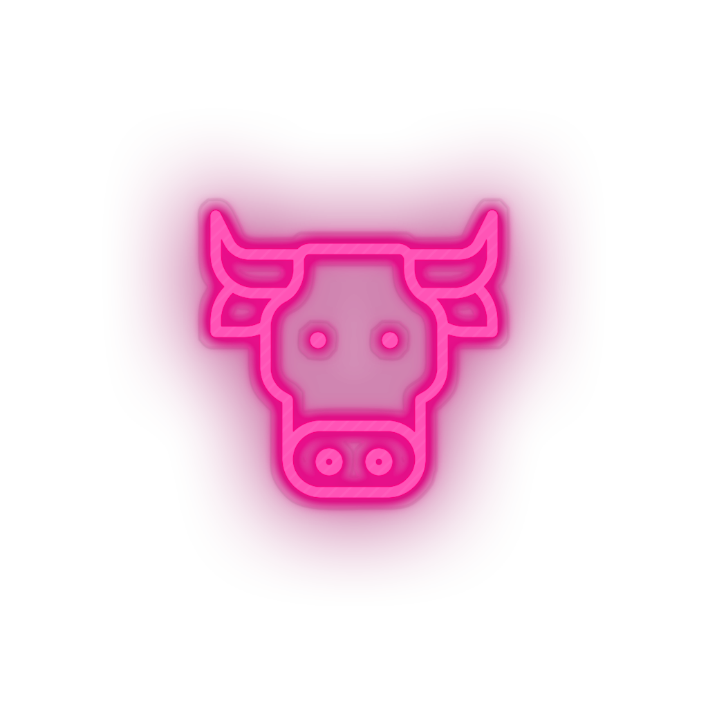 pink bufalo led animal buffalo cape cartoon fauna herbivore zoo neon factory