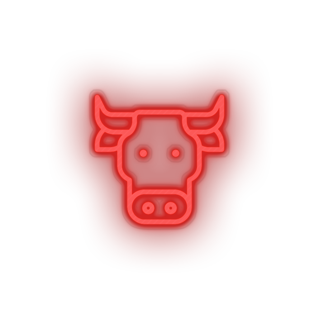 red bufalo led animal buffalo cape cartoon fauna herbivore zoo neon factory