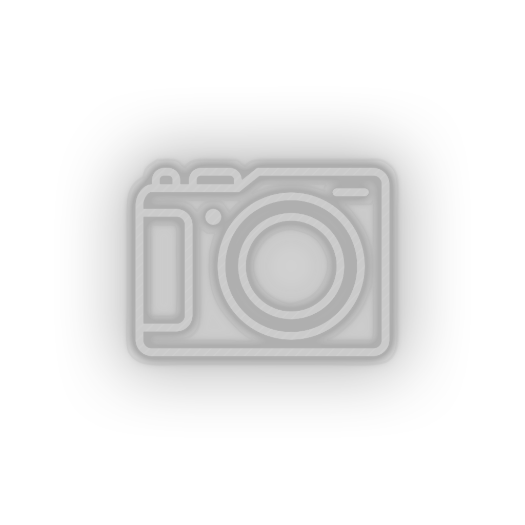 white camera led camera holiday photo shot tourism travel vacation neon factory