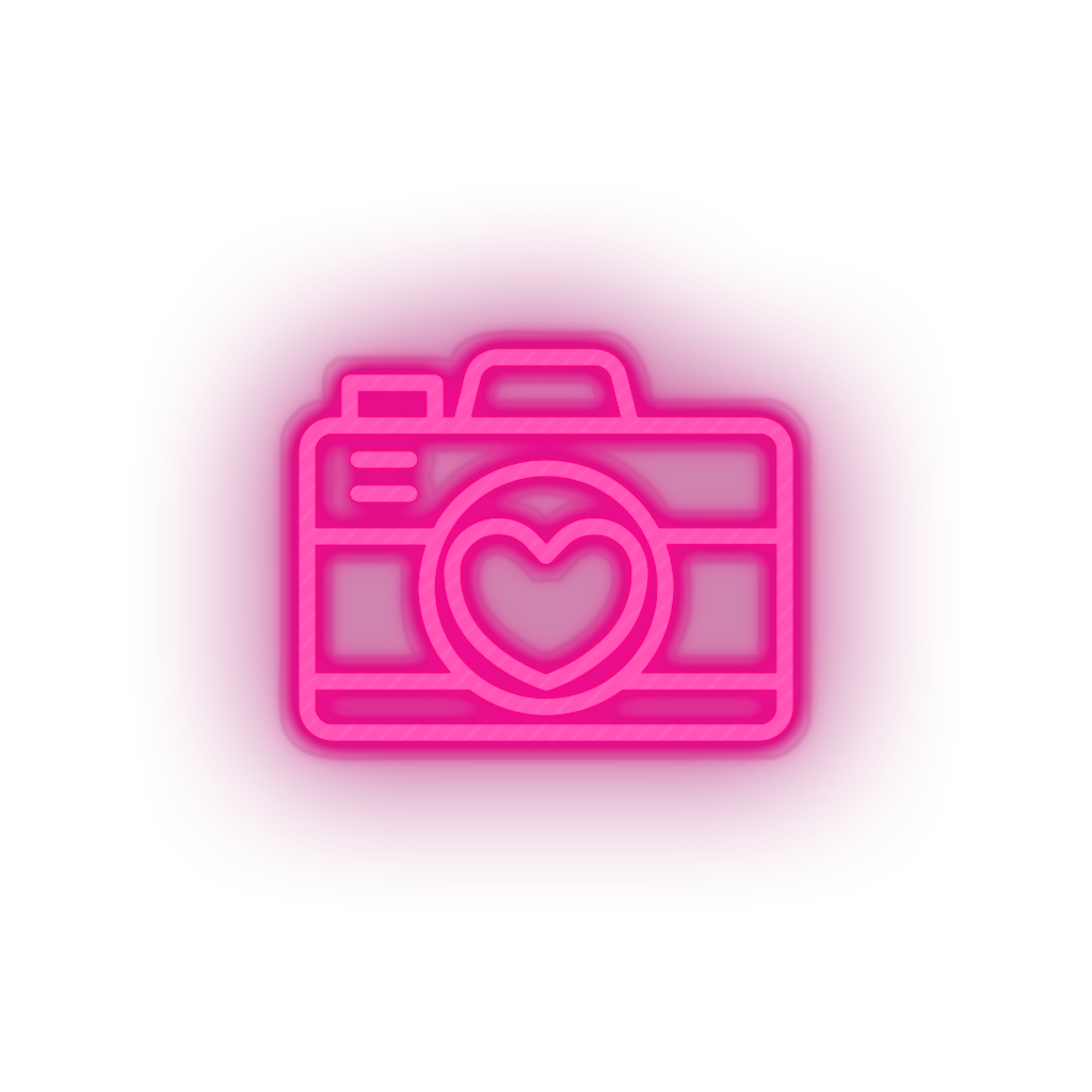 pink camera led camera image love picture relationship romance valentine day neon factory