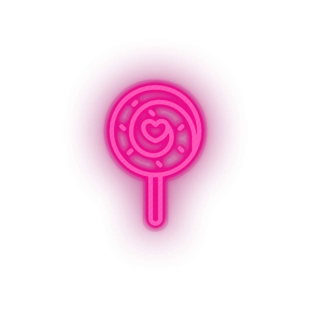 pink candy led candy lollipop love relationship romance sweet valentine day neon factory