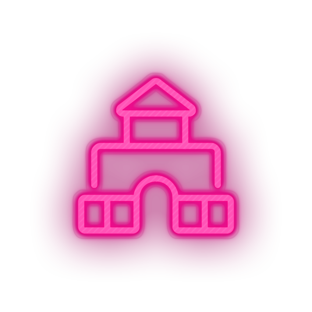 pink castle family children house child educative kid baby educational led neon factory