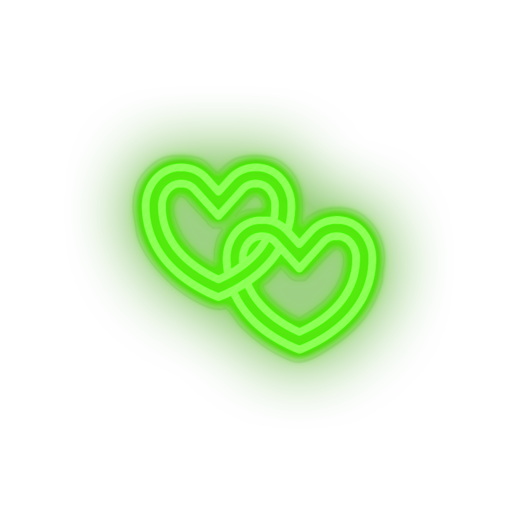green chain led chain heart key love relationship romance valentine day neon factory