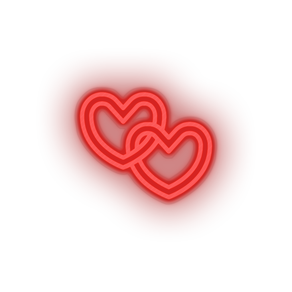 red chain led chain heart key love relationship romance valentine day neon factory