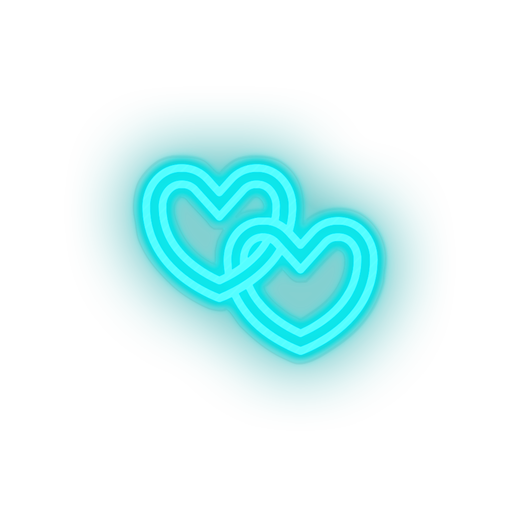 ice_blue chain led chain heart key love relationship romance valentine day neon factory