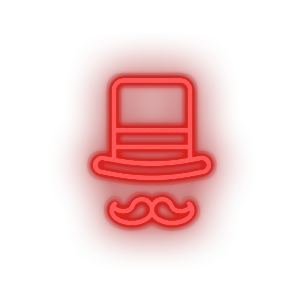 red circus_hat led amusement carnival circus circus hat magic hat mustache parade neon factory