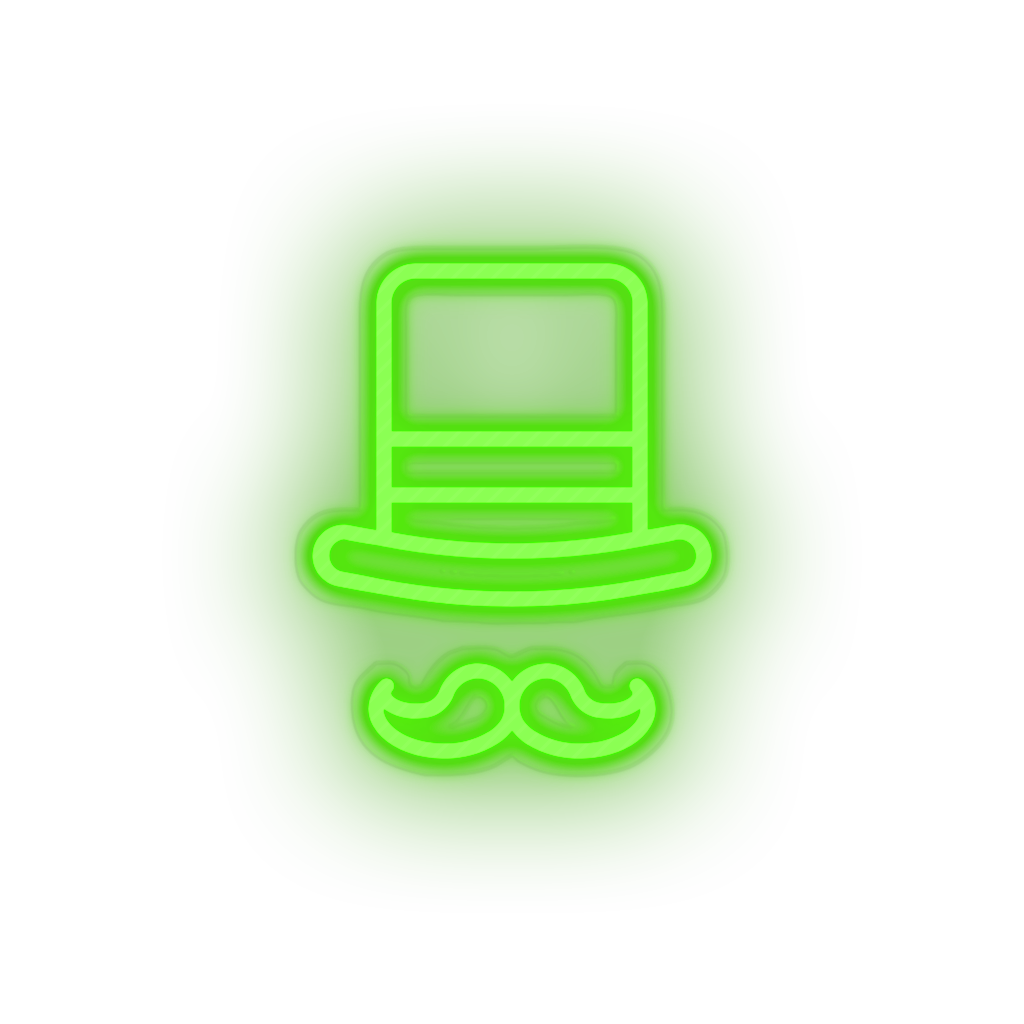green circus_hat led amusement carnival circus circus hat magic hat mustache parade neon factory