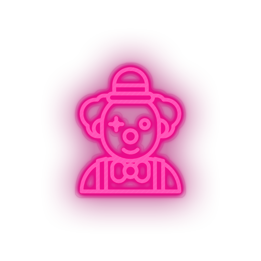 pink clown led amusement carnival circus clown funny joker parade neon factory