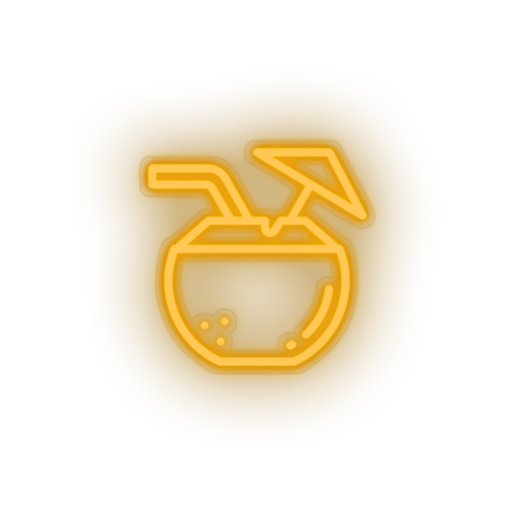 warm_white coconut led coconut holiday summer tourism travel tropical drink vacation neon factory